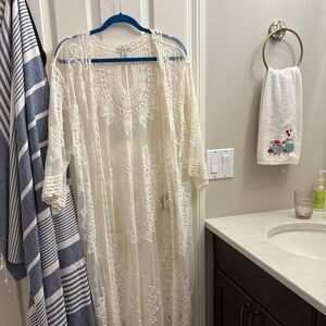 Rachel Zoe Cream Lace Cover-Up